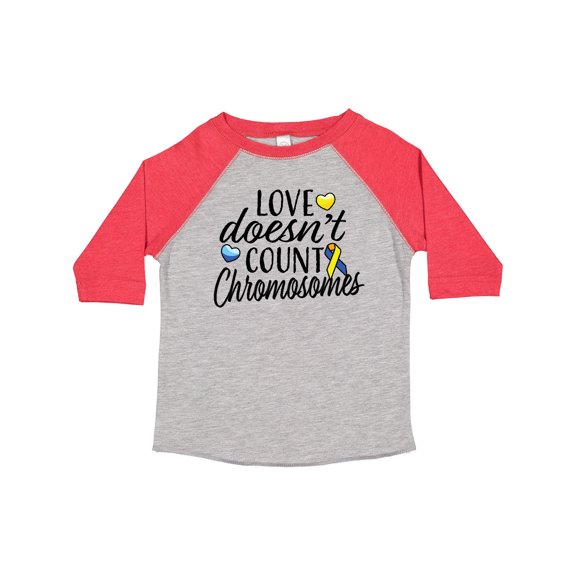 Inktastic Love Doesnt Count Chromosomes with Yellow and Blue Ribbon Boys or Girls Toddler T-Shirt