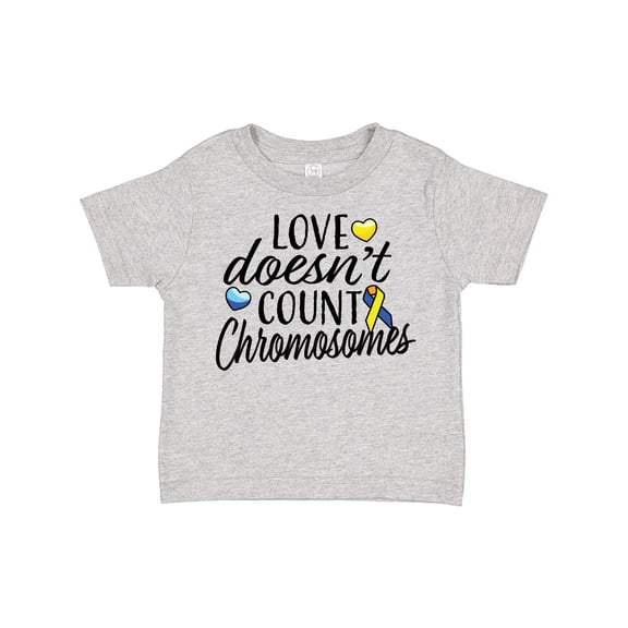 Inktastic Love Doesnt Count Chromosomes with Yellow and Blue Ribbon Boys or Girls Toddler T-Shirt