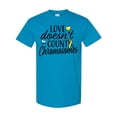 thumbnail image 1 of Inktastic Love Doesnt Count Chromosomes with Yellow and Blue Ribbon T-Shirt, 1 of 5
