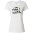 thumbnail image 1 of Inktastic Love Doesnt Count Chromosomes with Yellow and Blue Ribbon Women's T-Shirt, 1 of 5