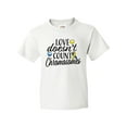 thumbnail image 1 of Inktastic Love Doesnt Count Chromosomes with Yellow and Blue Ribbon Youth T-Shirt, 1 of 5
