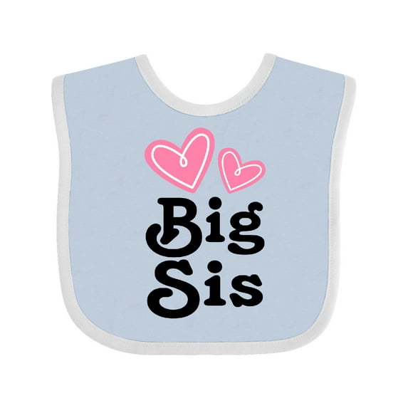 Inktastic Love Hearts Big Sis Girls Baby Bib