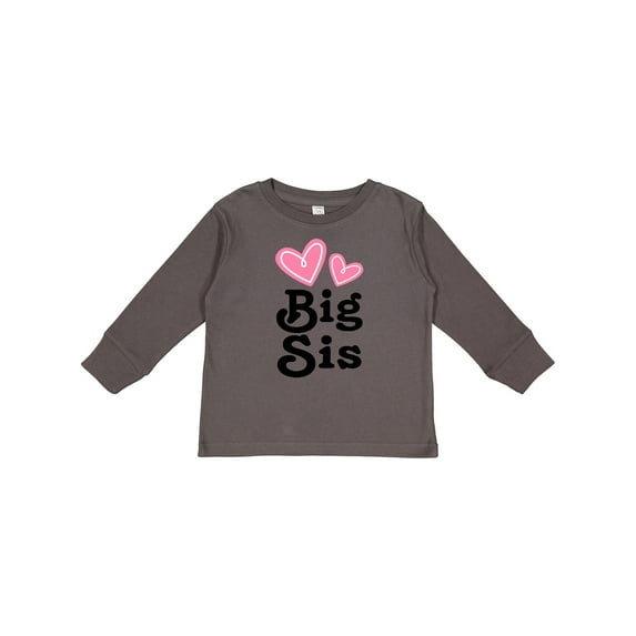 Inktastic Love Hearts Big Sis Girls Long Sleeve Toddler T-Shirt
