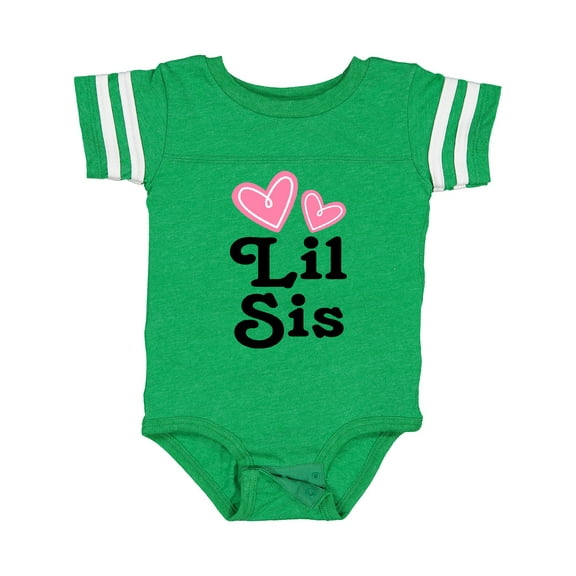 Inktastic Love Hearts Lil Sis Girls Baby Bodysuit