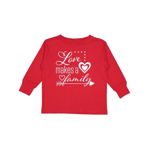 Inktastic Love Makes a Family- hearts and arrow Boys or Girls Long Sleeve Toddler T-Shirt