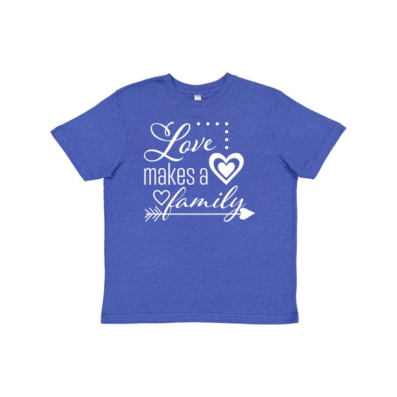 Inktastic Love Makes a Family- hearts and arrow Youth T-Shirt