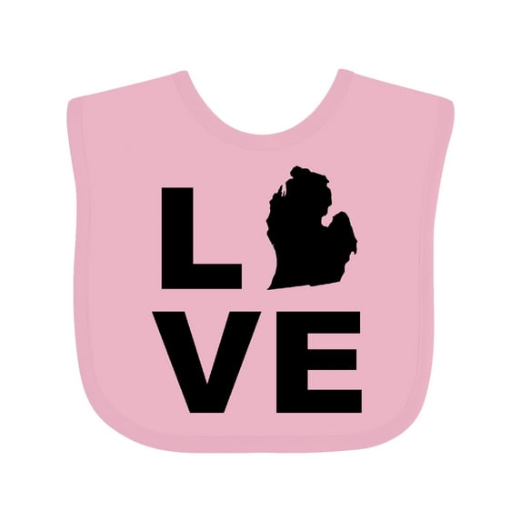 Inktastic Love Michigan Boys or Girls Baby Bib