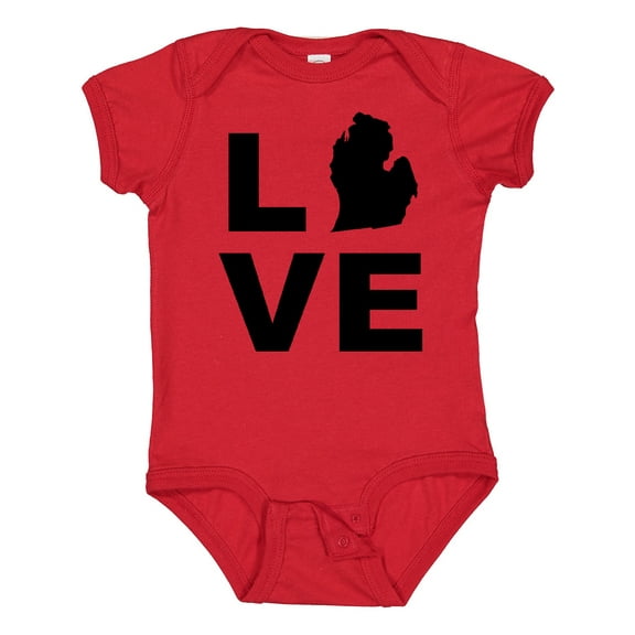Inktastic Love Michigan Boys or Girls Baby Bodysuit