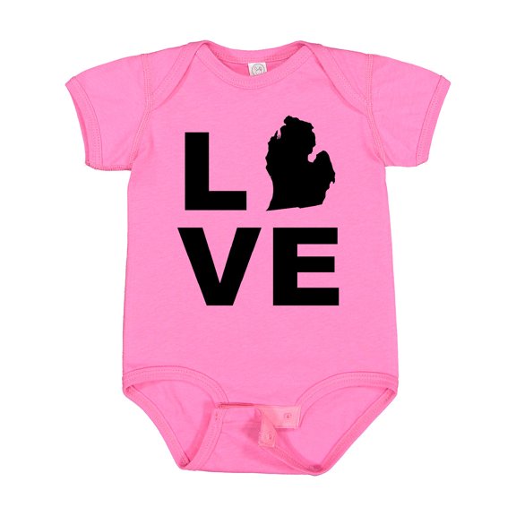 Inktastic Love Michigan Boys or Girls Baby Bodysuit