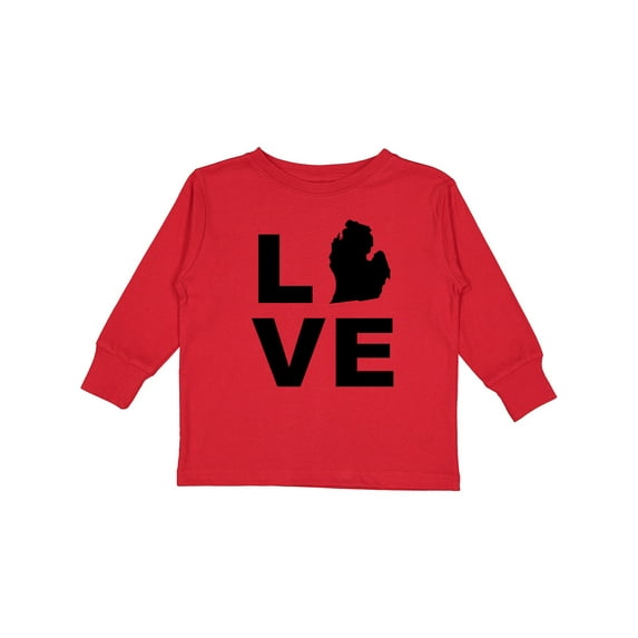 Inktastic Love Michigan Boys or Girls Long Sleeve Toddler T-Shirt