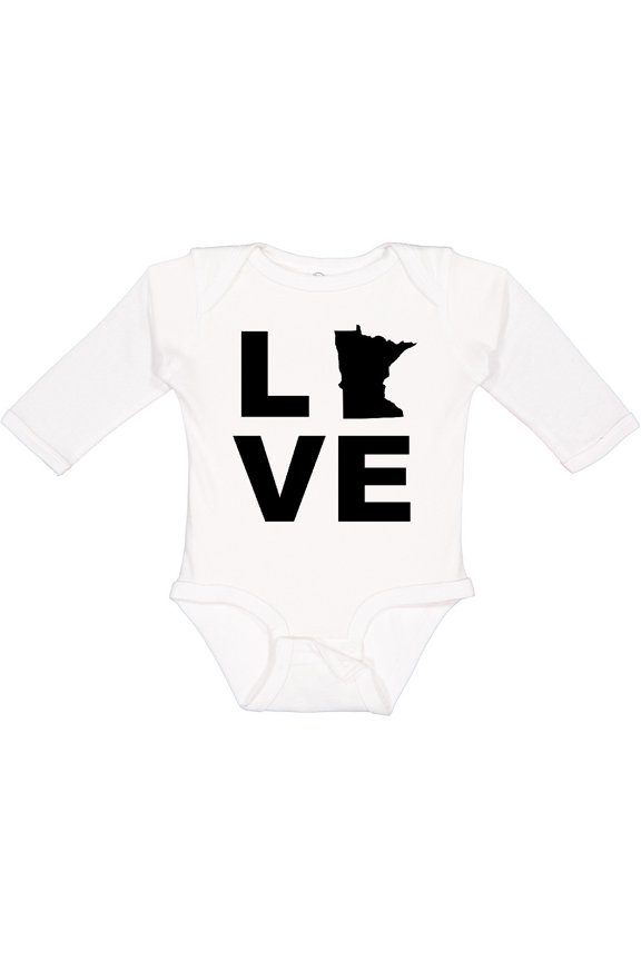 Love Minnesota Boys or Girls Long Sleeve Baby Bodysuit