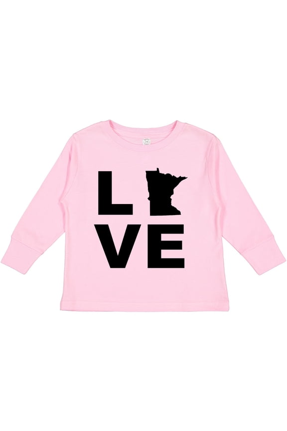 Love Minnesota Boys or Girls Long Sleeve Toddler T-Shirt