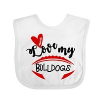Inktastic Love My Bulldogs Football Boys or Girls Baby Bib