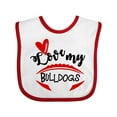 thumbnail image 1 of Inktastic Love My Bulldogs Football Boys or Girls Baby Bib, 1 of 4
