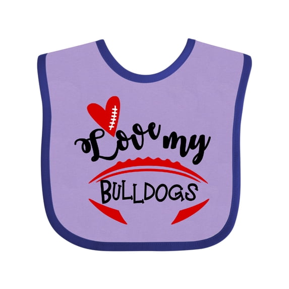 Inktastic Love My Bulldogs Football Boys or Girls Baby Bib