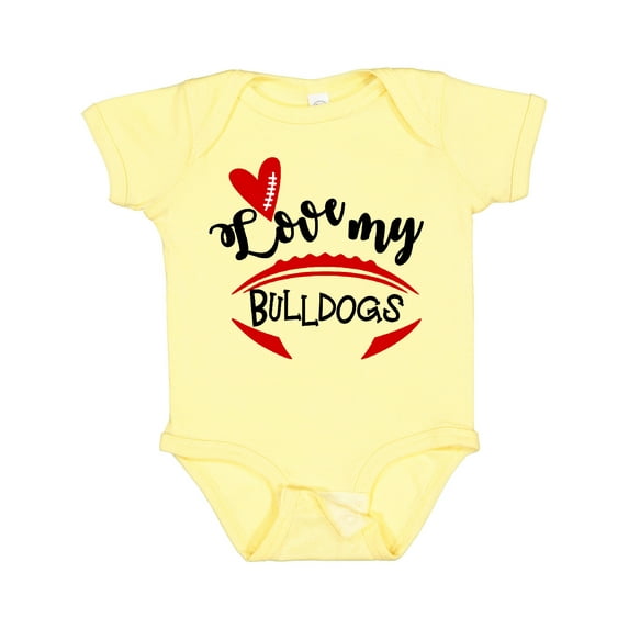 Inktastic Love My Bulldogs Football Boys or Girls Baby Bodysuit