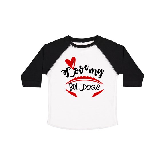 Inktastic Love My Bulldogs Football Boys or Girls Toddler T-Shirt