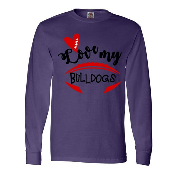 Inktastic Love My Bulldogs Football Long Sleeve T-Shirt