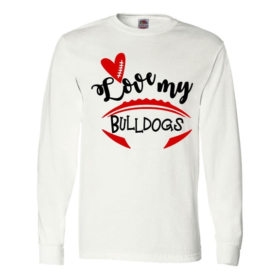 Inktastic Love My Bulldogs Football Long Sleeve T-Shirt