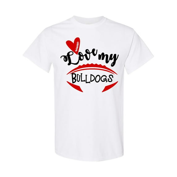 Inktastic Love My Bulldogs Football T-Shirt