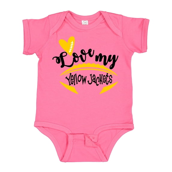 Inktastic Love My Yellow Jackets Football Boys or Girls Baby Bodysuit