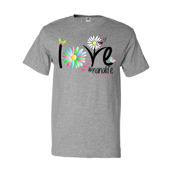 Inktastic Love Nana Life with Flowers T-Shirt