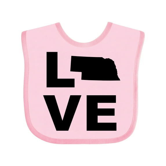 Inktastic Love Nebraska Boys or Girls Baby Bib