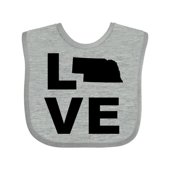 Inktastic Love Nebraska Boys or Girls Baby Bib
