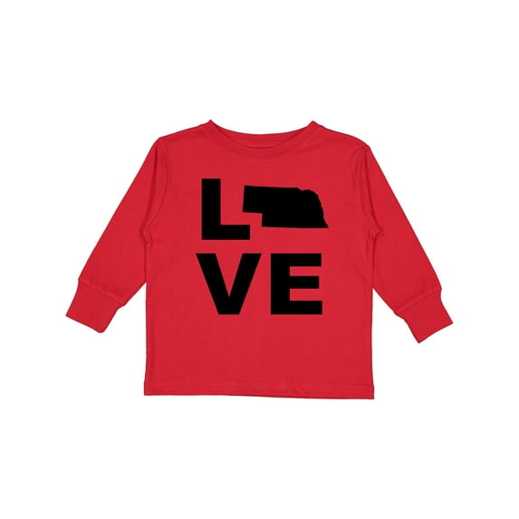 Inktastic Love Nebraska Boys or Girls Long Sleeve Toddler T-Shirt
