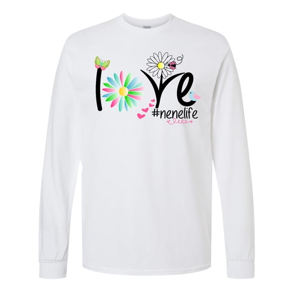 Inktastic Love Nene Life with Flowers Long Sleeve T-Shirt