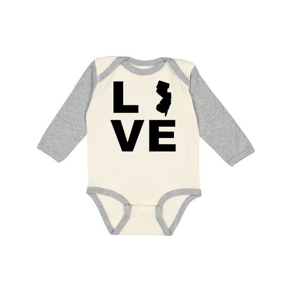 Inktastic Love New Jersey Boys or Girls Long Sleeve Baby Bodysuit