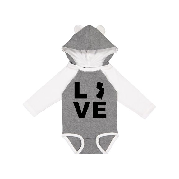 Inktastic Love New Jersey Boys or Girls Long Sleeve Baby Bodysuit
