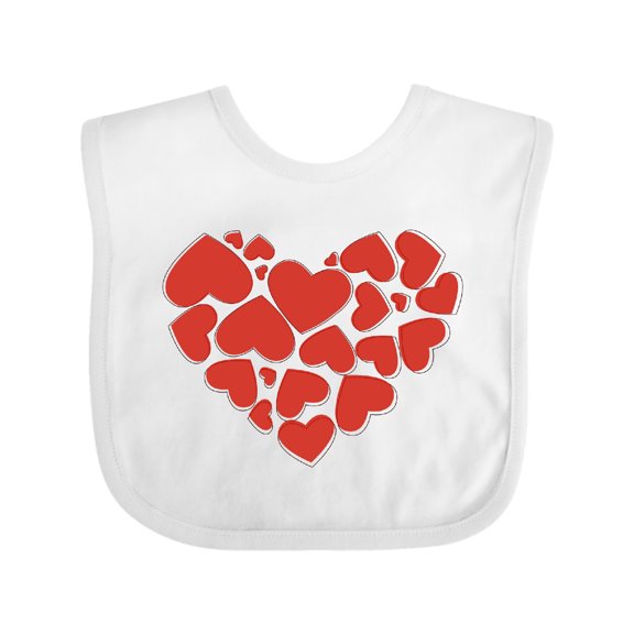 Inktastic Love, Romance, Hearts, Valentine - Red Girls Baby Bib