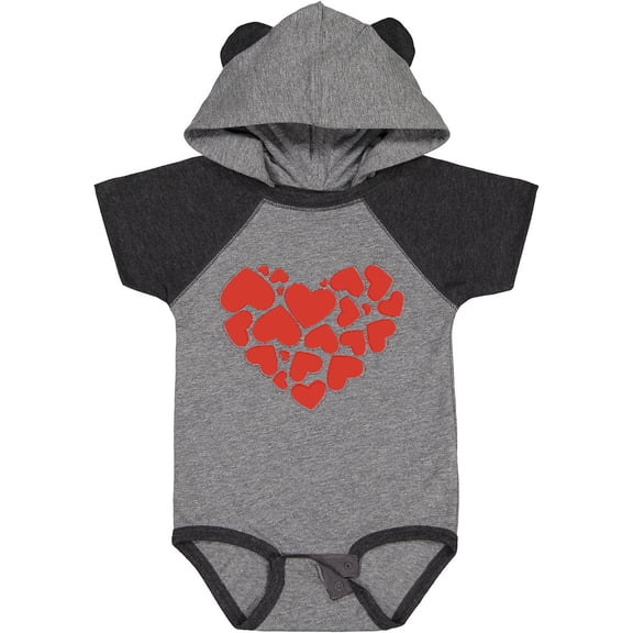 Inktastic Love, Romance, Hearts, Valentine - Red Girls Baby Bodysuit