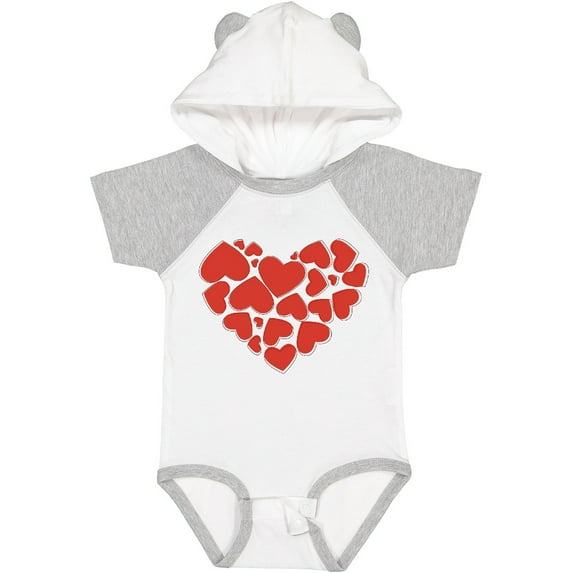 Inktastic Love, Romance, Hearts, Valentine - Red Girls Baby Bodysuit