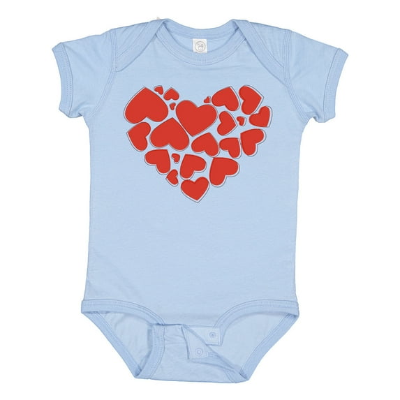 Inktastic Love, Romance, Hearts, Valentine - Red Girls Baby Bodysuit