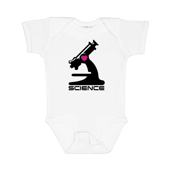 Inktastic Love Science Microscope and Heart Boys or Girls Baby Bodysuit