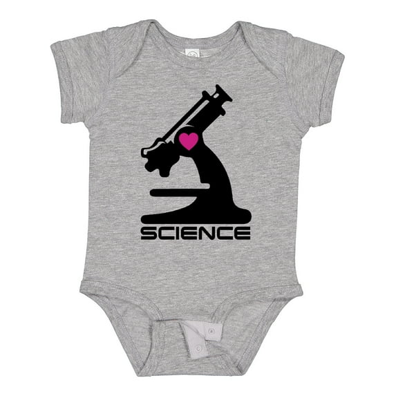 Inktastic Love Science Microscope and Heart Boys or Girls Baby Bodysuit