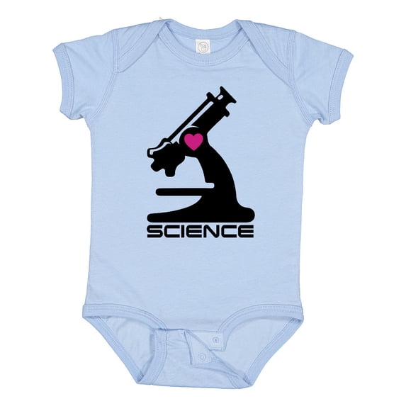 Inktastic Love Science Microscope and Heart Boys or Girls Baby Bodysuit