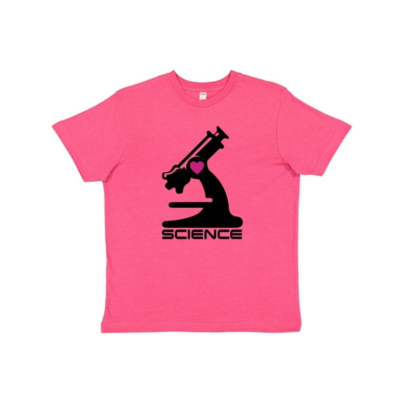Inktastic Love Science microscope and heart Youth T-Shirt