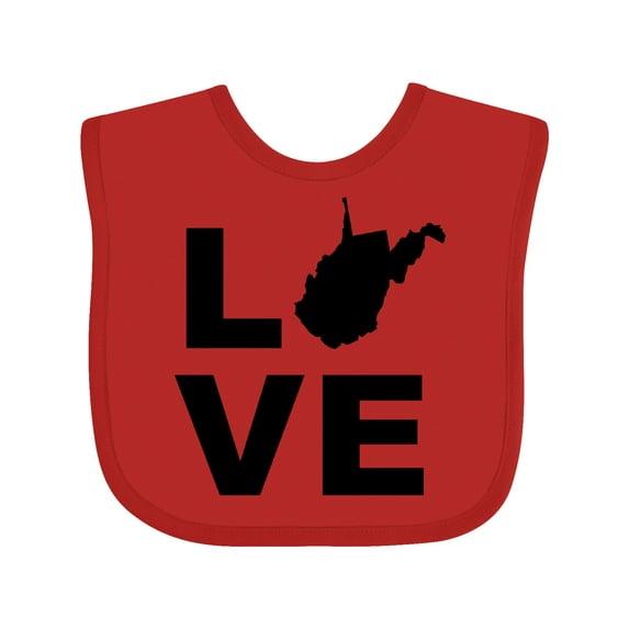 Inktastic Love West Virginia Boys or Girls Baby Bib