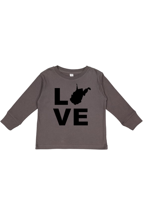 Love West Virginia Boys or Girls Long Sleeve Toddler T-Shirt
