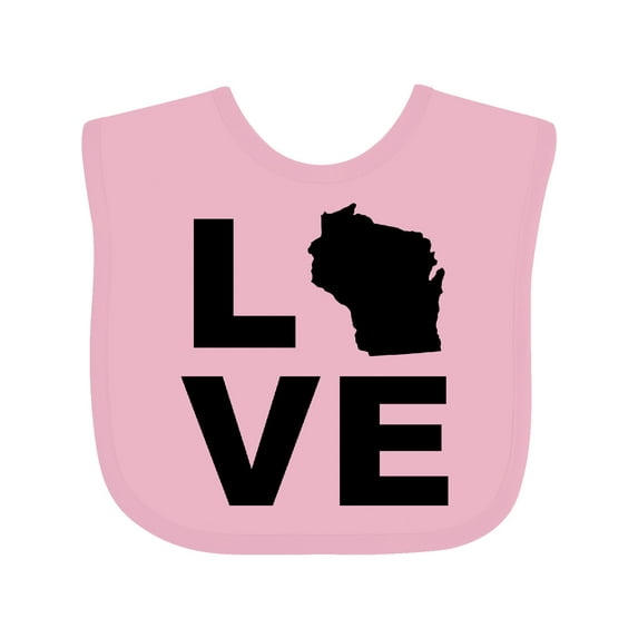 Inktastic Love Wisconsin Boys or Girls Baby Bib