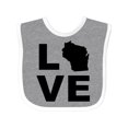 thumbnail image 1 of Inktastic Love Wisconsin Boys or Girls Baby Bib, 1 of 4