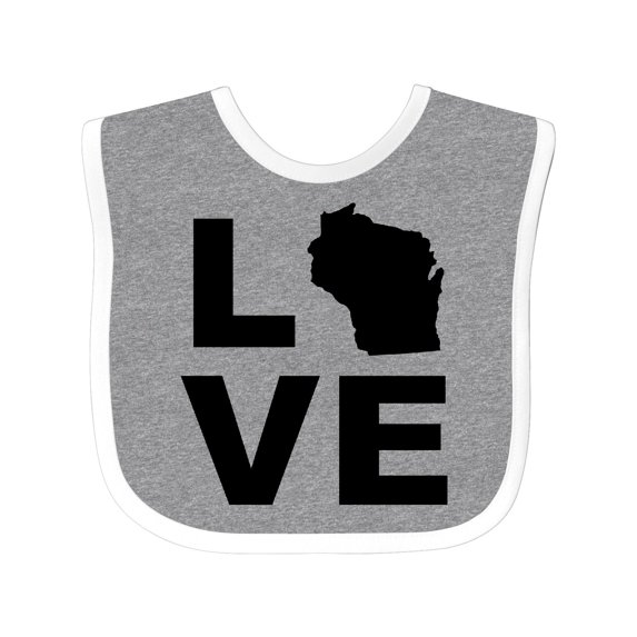 Inktastic Love Wisconsin Boys or Girls Baby Bib