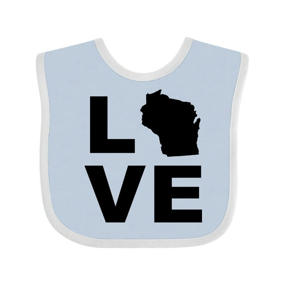 Inktastic Love Wisconsin Boys or Girls Baby Bib