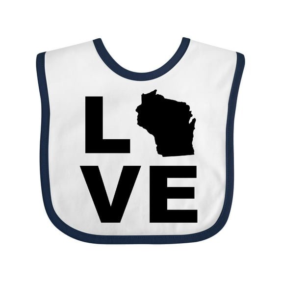 Inktastic Love Wisconsin Boys or Girls Baby Bib
