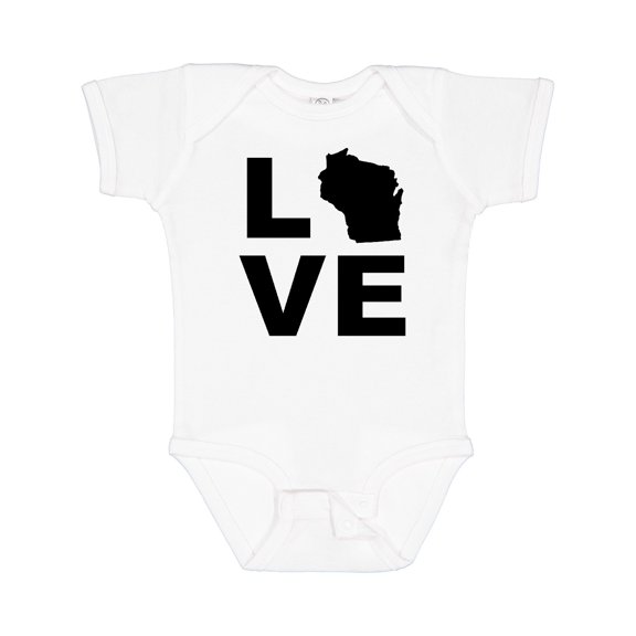 Inktastic Love Wisconsin Boys or Girls Baby Bodysuit