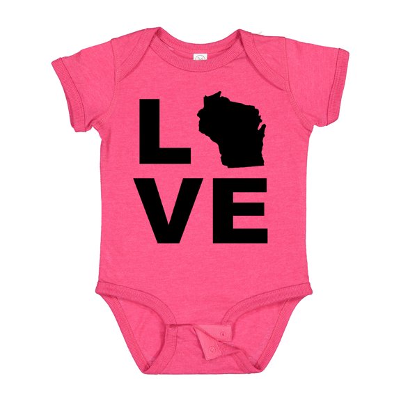 Inktastic Love Wisconsin Boys or Girls Baby Bodysuit