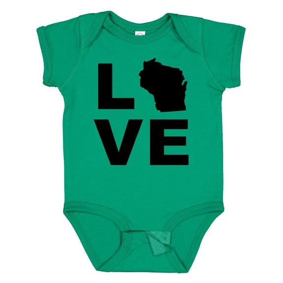 Inktastic Love Wisconsin Boys or Girls Baby Bodysuit